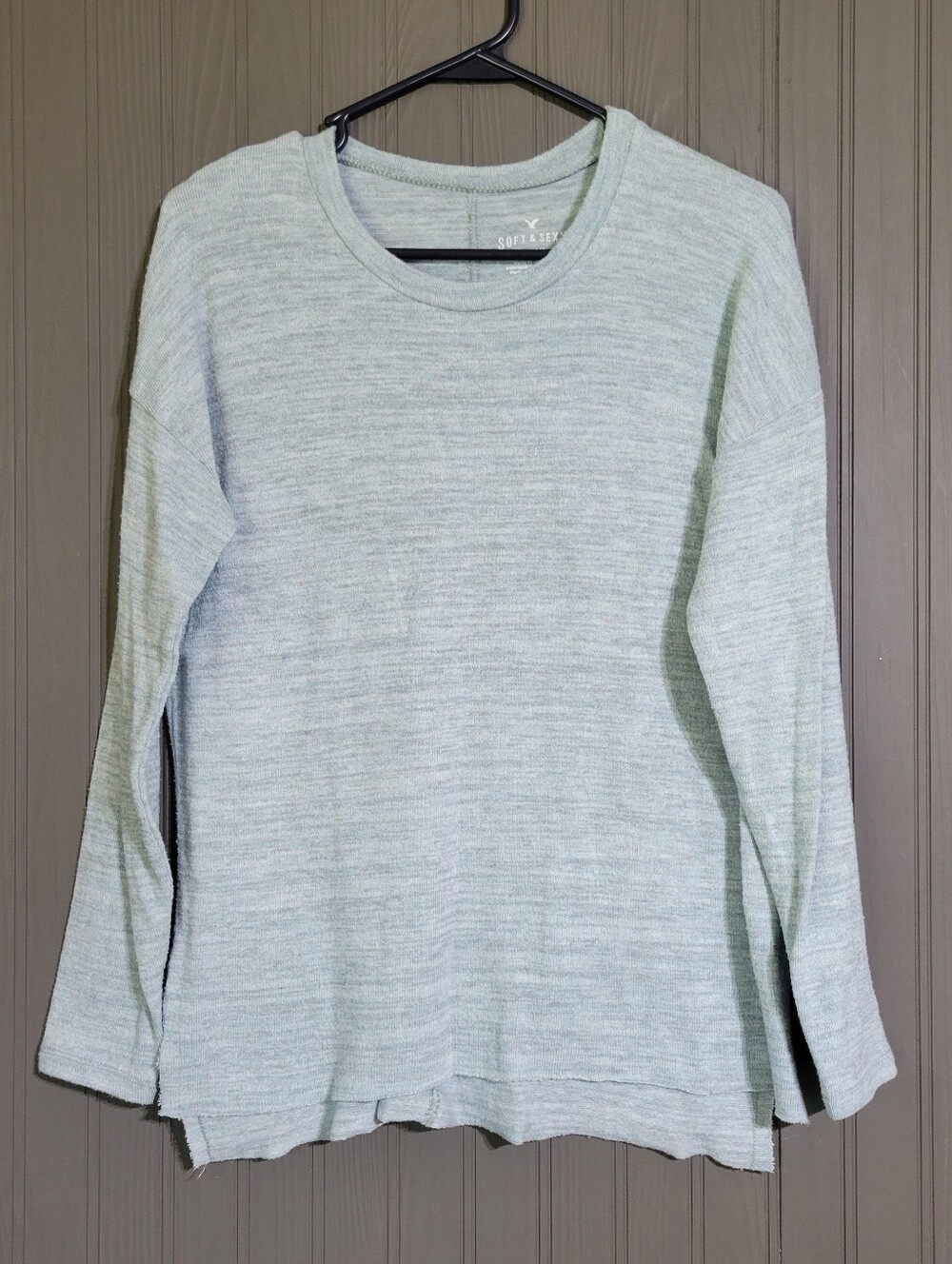 American Eagle Soft & Sexy Plush Sweater Long Sleeve Pullover Blue Women's MD
